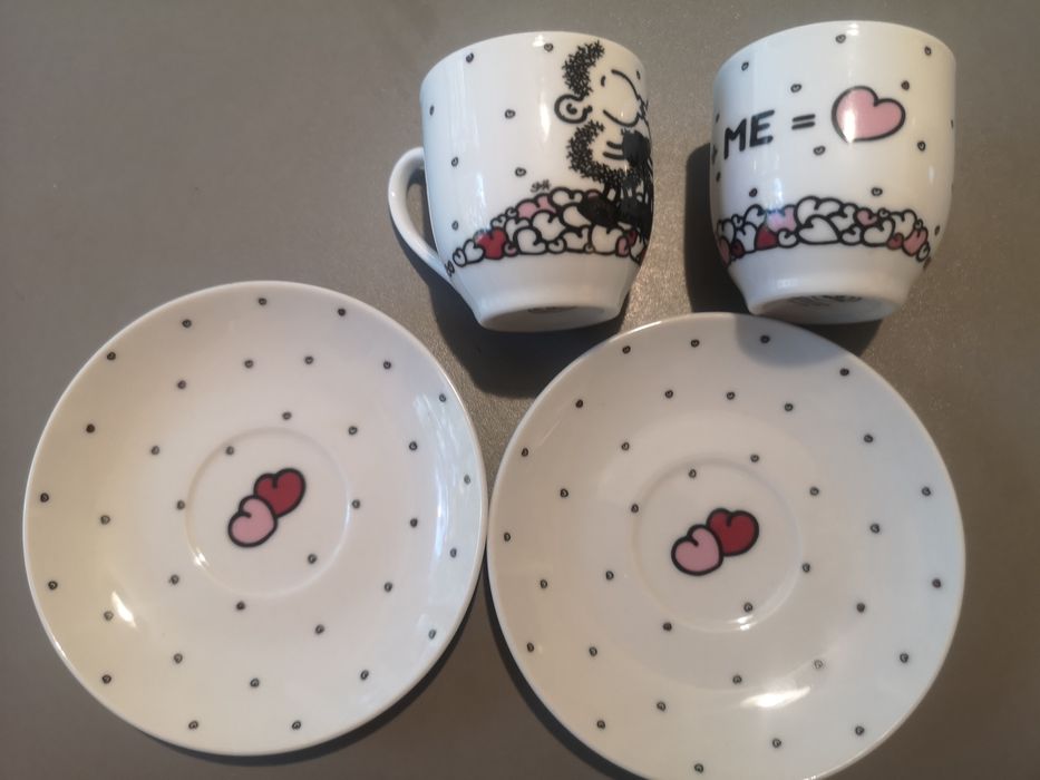 Комплект чаши за влюбени за кафе