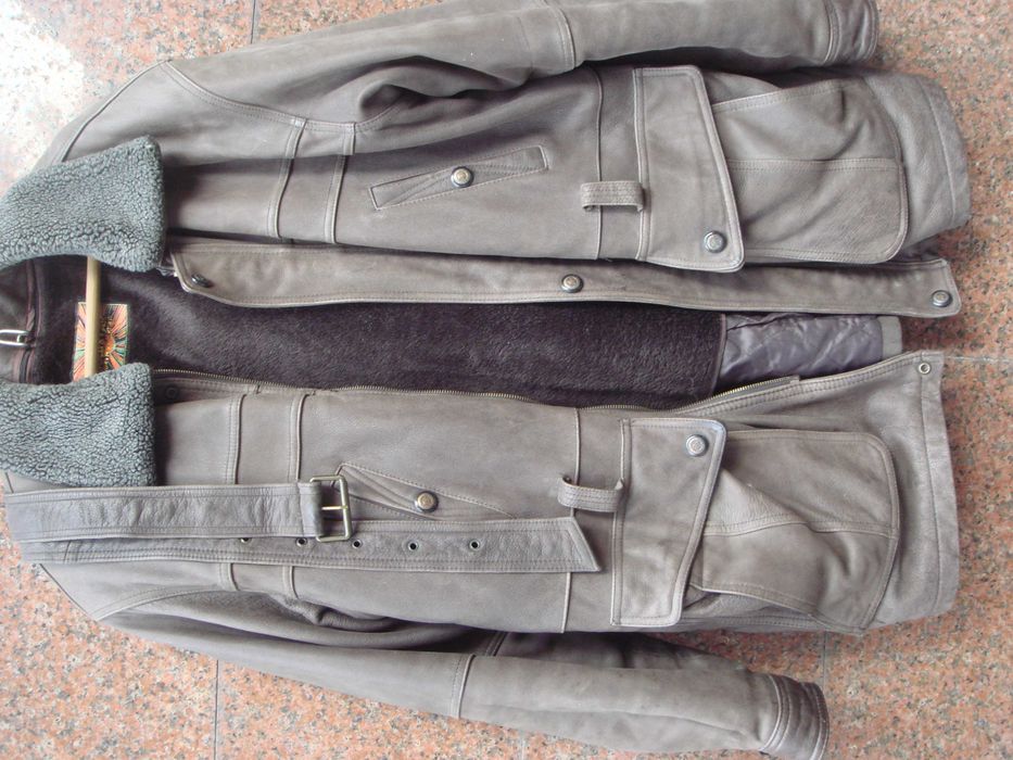 Куртка 52р Кожа Воловья Темно Коричневая утепленная Корея Оригинал