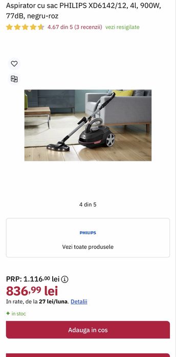 Aspirator cu sac PHILIPS AirflowMax