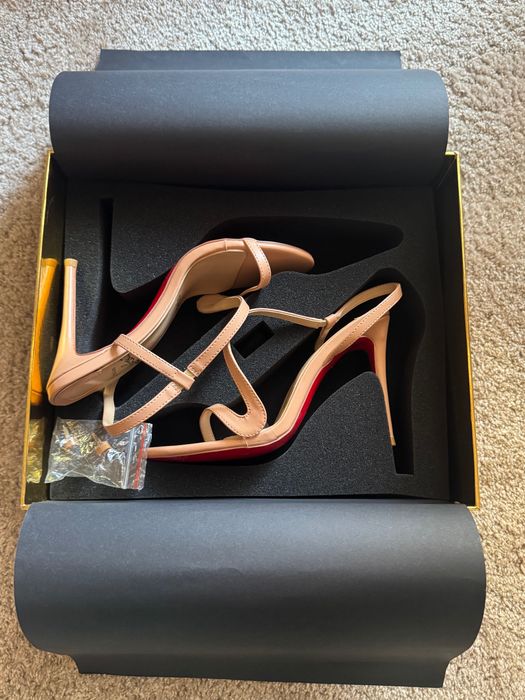 НОВИ Бежови естествена КОЖА,  дамски токчета -36!