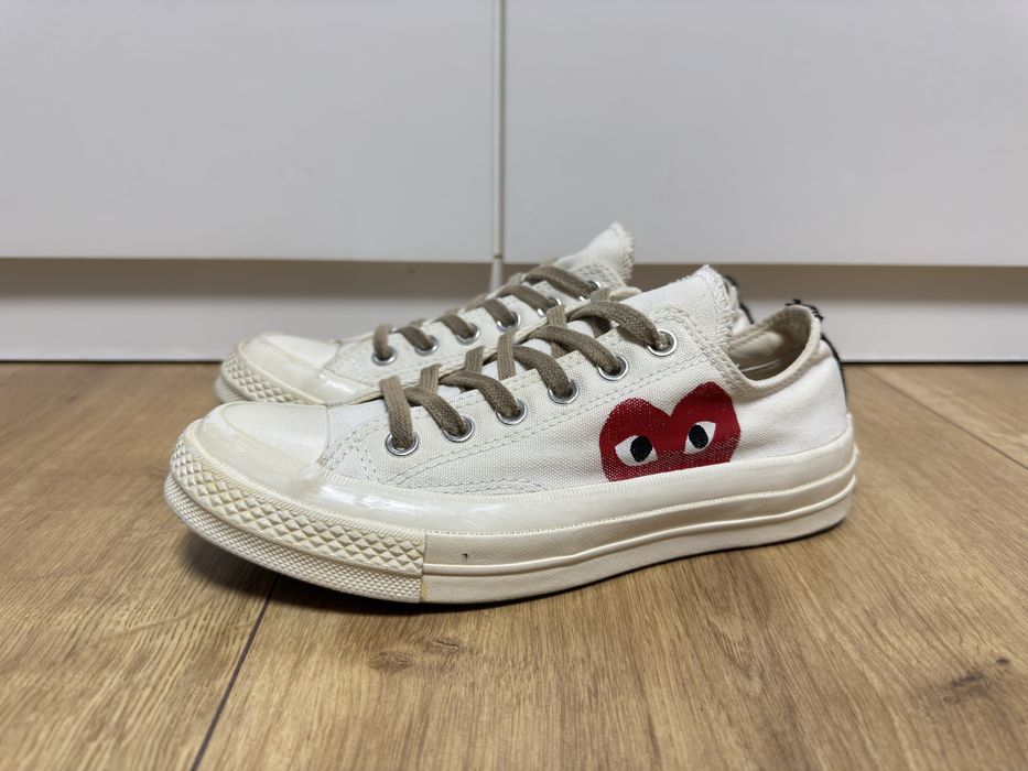 Comme des Garçons Play x Converse Chuck 70 Low (цвят Parchment/Milk)