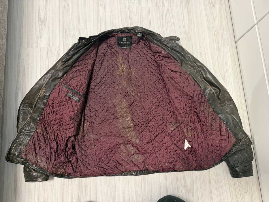 ''Scotch & Soda''оригинално мъжко виндидж кожено яке Л размер