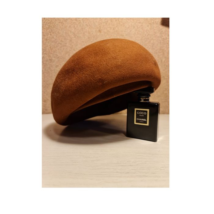 Palarie, căciulă, tocă eleganta, maro, vintage