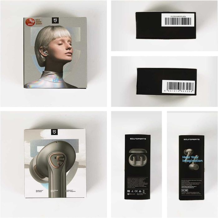 SoundPEATS H2 Hybrid Wireless Earbuds-безжични слушалки-сив цвят