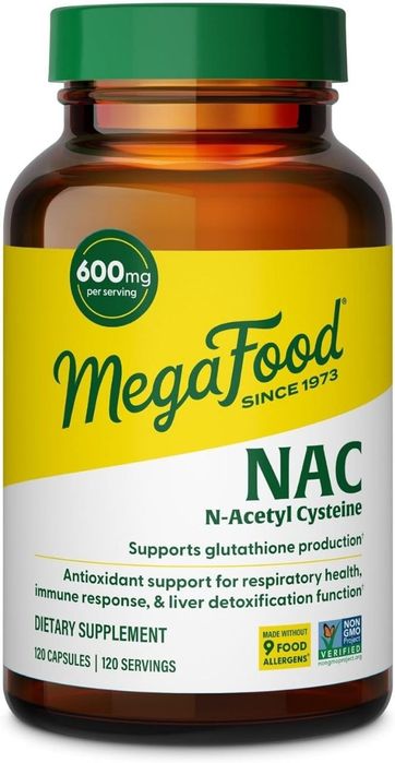 N-ацетилцистеин MegaFood NAC Supplement N-Acetyl Cysteine600мг120 капс