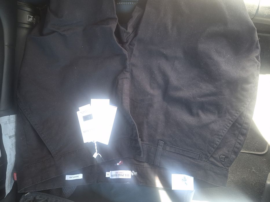 Pantaloni chino US POLO negri w38 ,L 33 cu elastic.NOI