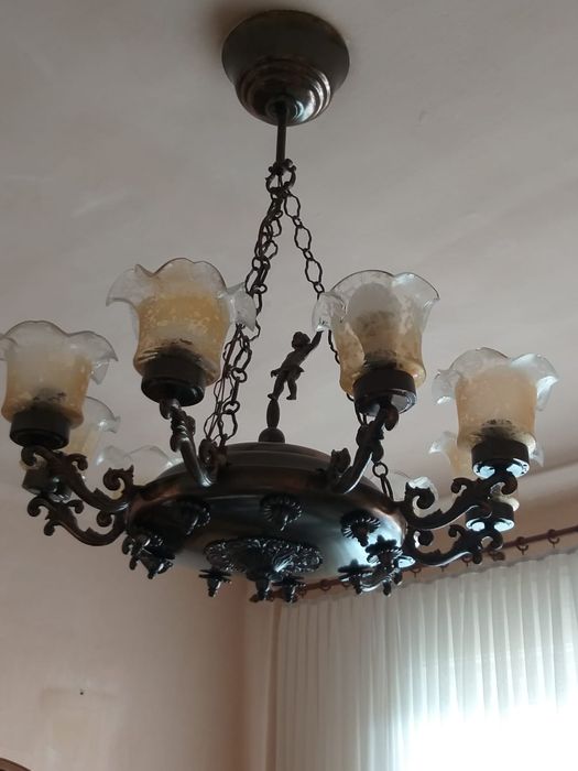 Lustră din cupru cu 9 brațe