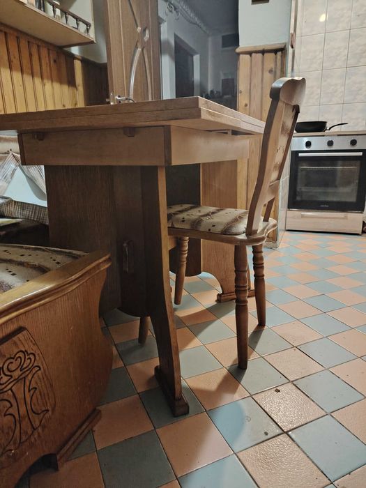 Masă rustica de bucătărie, extensibilă