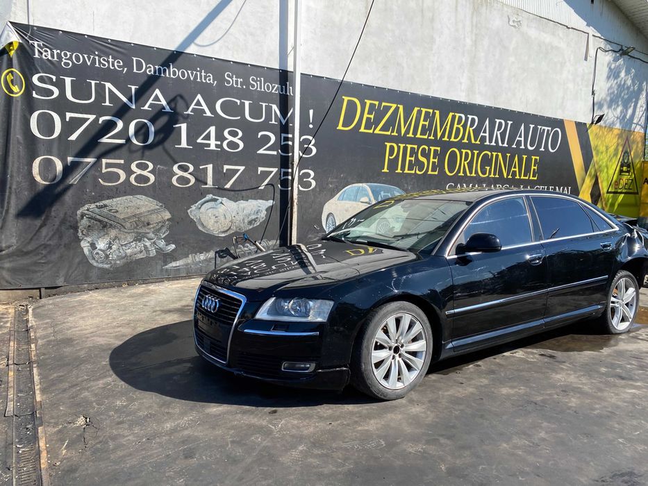 Dezmembrez Audi A8 D3 FaceLift 3.0/4.2 TDI/ASN/BVN/BVK/usa/interior/jante/stopuri/faruri/capota/fusta bara fata/plafon