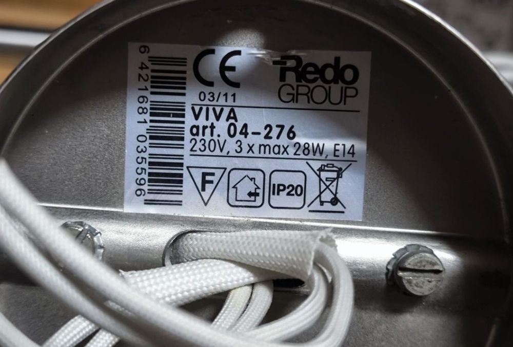 6 x Corpul de iluminat cromat cu 3