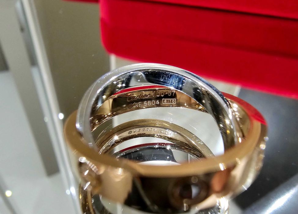 Пръстен сребро/розово злато Cartier