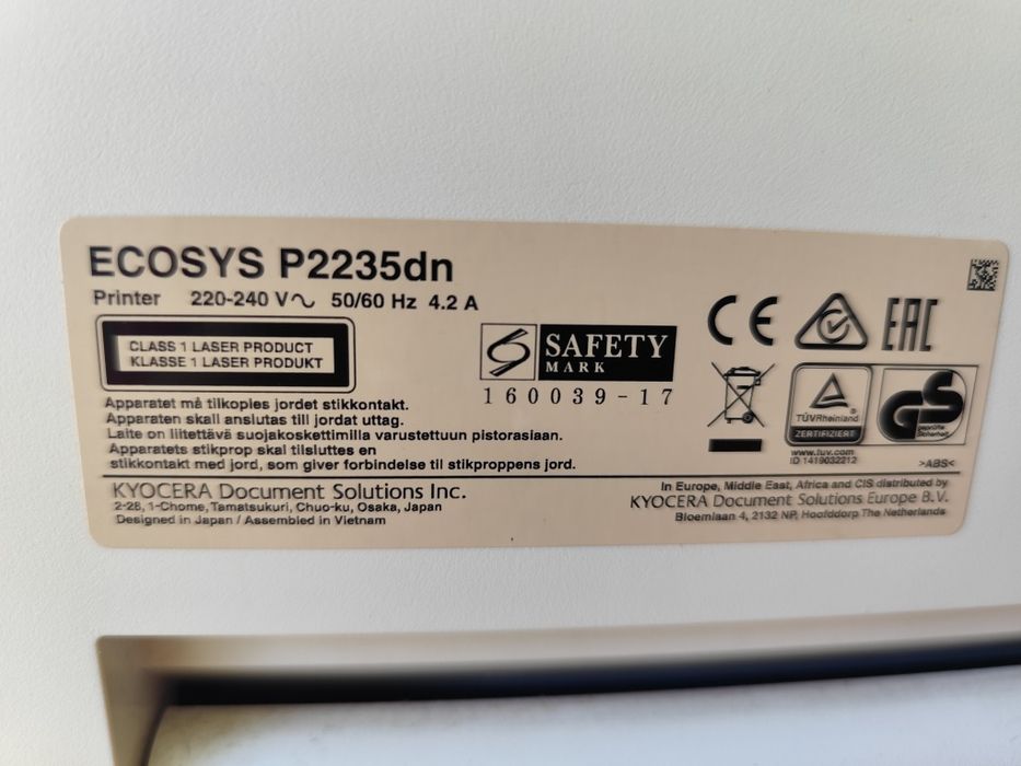 Imprimanta laser monocrom kyocera p2235dn