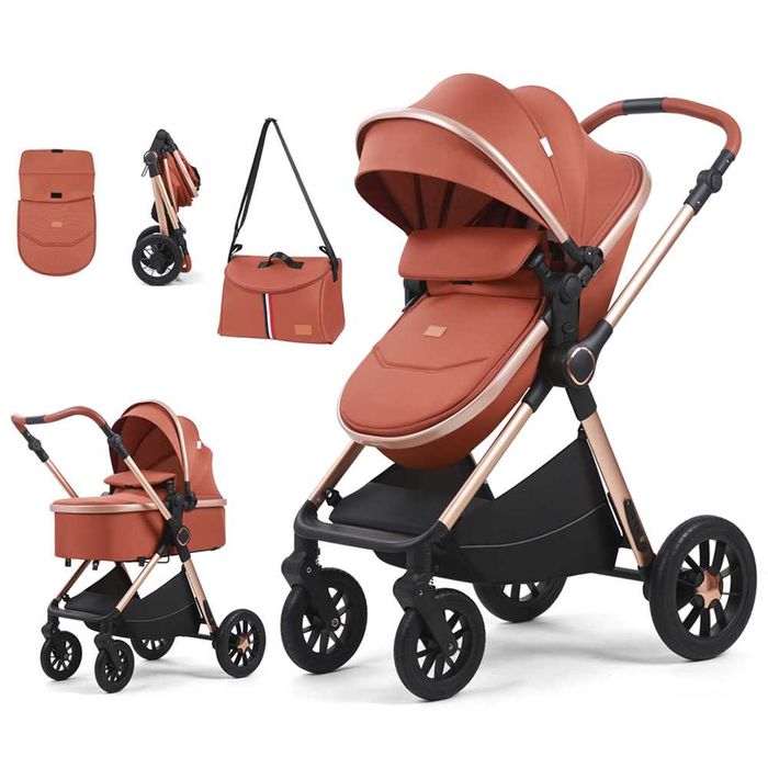 Cărucior pliabil 3 în 1 în stil european, cărucior pentru bebeluși