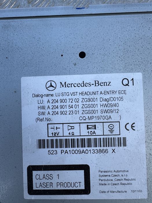 Навигация NTG и дисплей за Mercedes C класа W204