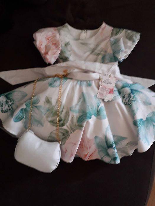 нова детска официална рокля за дете 3-4 години с чанта