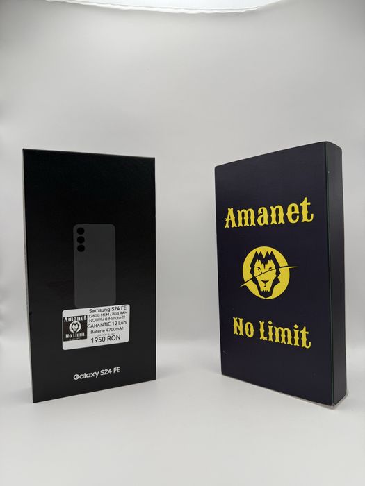 Samsung S24 FE 128GB Graphite NOU Garantie 12 Luni , AMANET NO LIMIT.