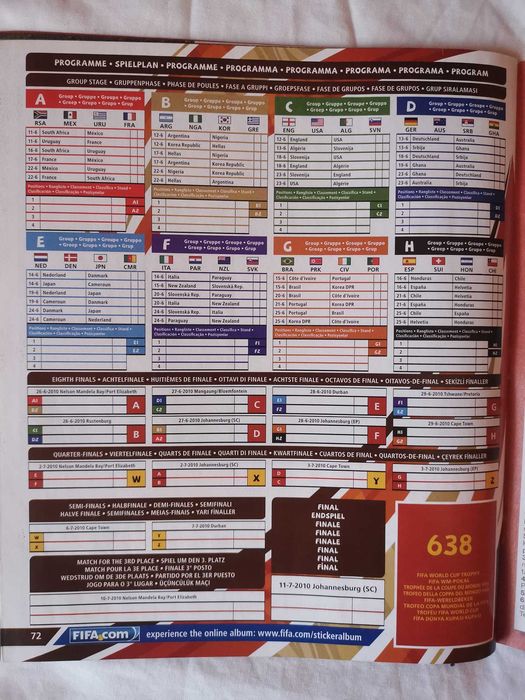Panini FIFA WORLD CUP 2010 Africa de Sud Set Complet