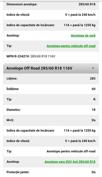 Cauciuc nou 285/60,R 18,dot 2014