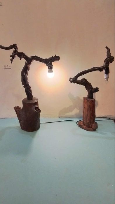 Lampa lemn handmade