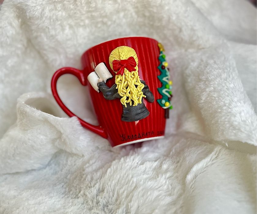 Коледна чаша с полимерна глина