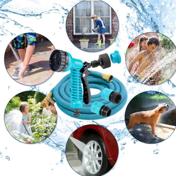 Гъвкав градински маркуч с медни накрайници - без заплитане и прегъване