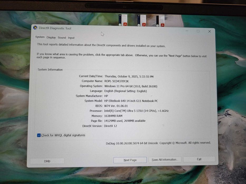 Laptop HP EliteBook 640 G11 Procesor Intel® Core™ Ultra 5 135U 14"