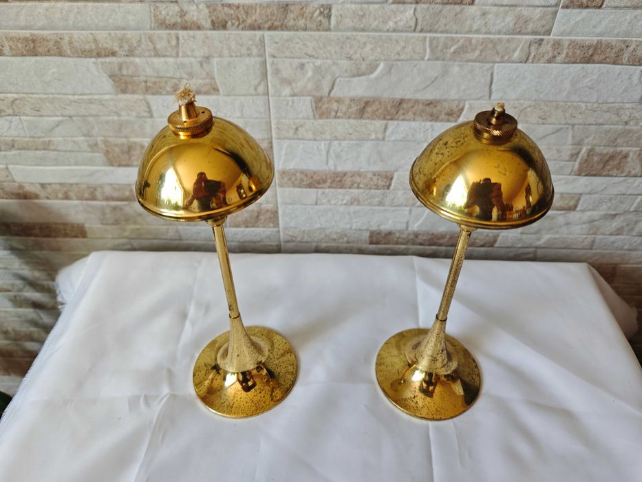 Стари масингови маслени лампи - Mønsterreg - Made in Denmark - 1950" година