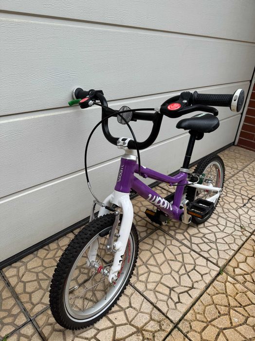 Bicicleta copii Woom 2, roti 14" + bara de sustinere pentru invatare
