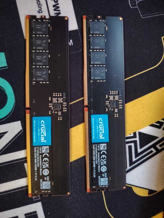 Рам памет Crucial 2X16GB 32GB DDR5 RAM, 4800MHz