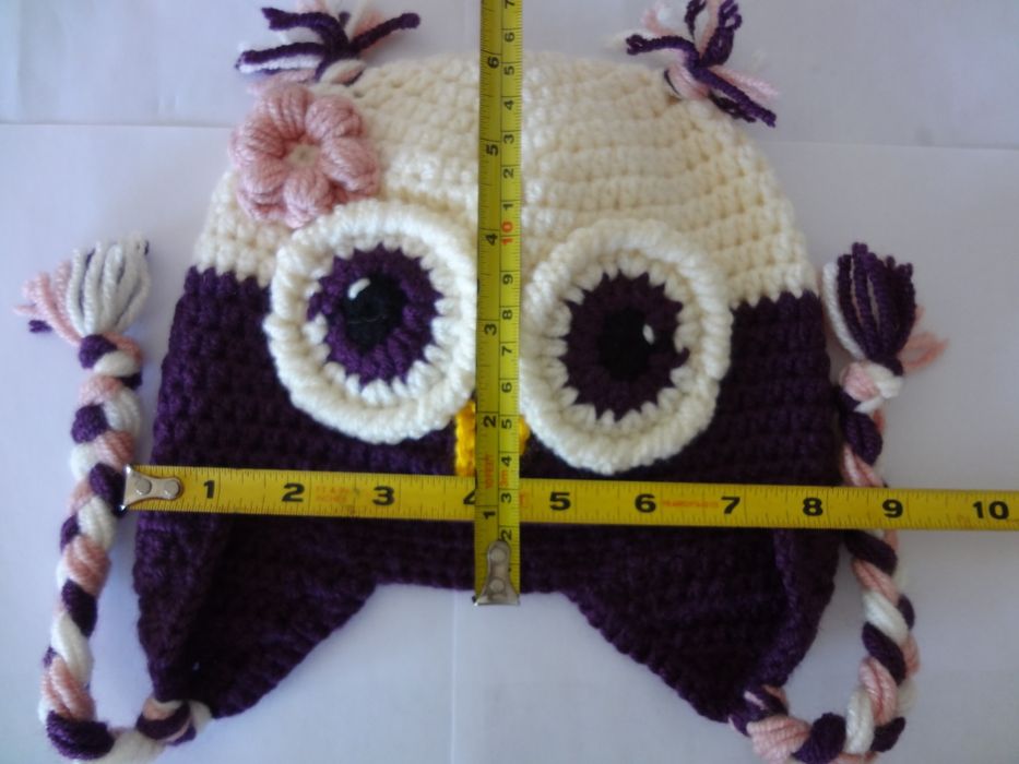 Детски ръчно плетени шапки Миньон, Бухалче, Куче, с помпон, с цвете