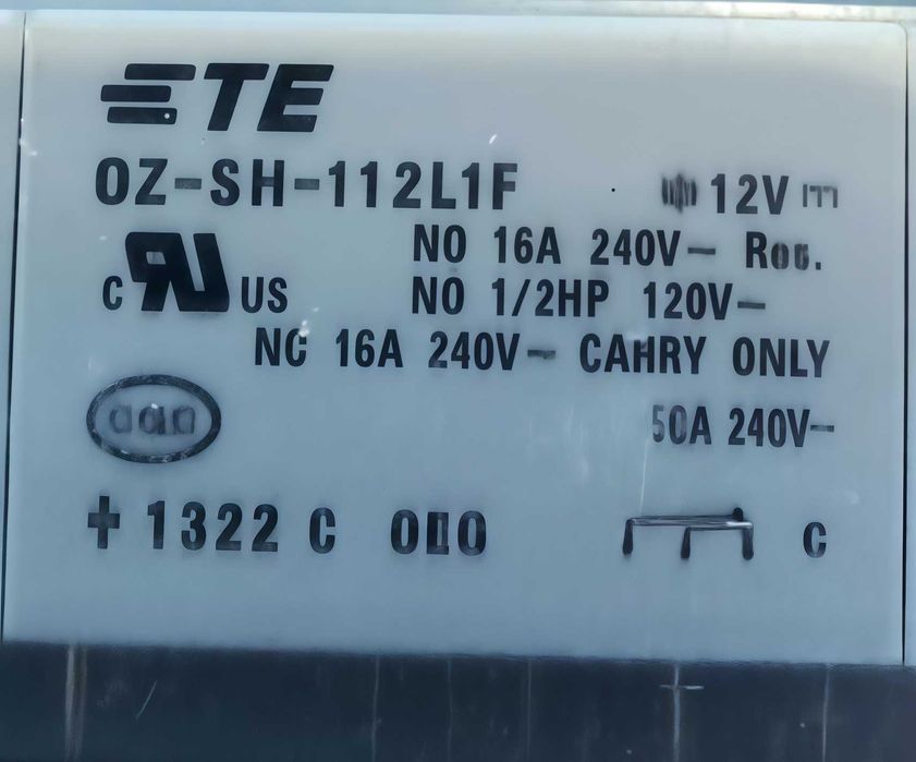 Реле OZ-SH-112L1F, 12V; 16A, 240V
