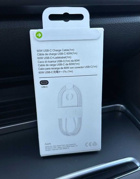 Cablu 1M USB-C 60W Type C- pentru iPad si iPhone 15/16/17 - Nou. Sigilat