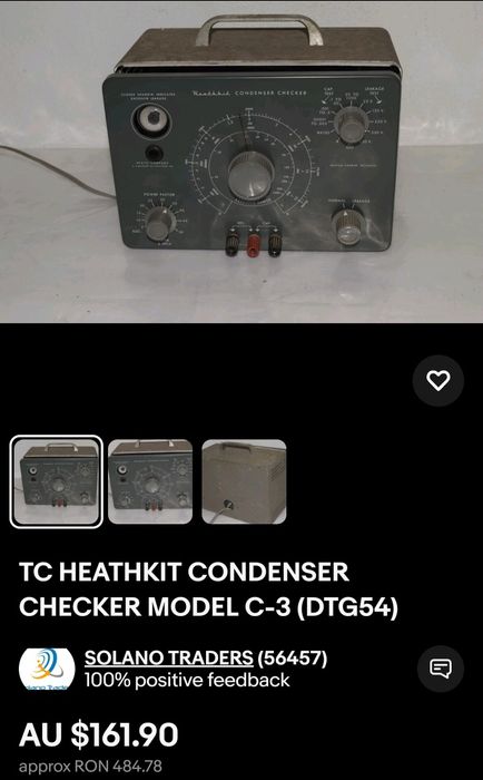Heathkit Condenser Checker Model Daystrom Type C3 Nr 23, impecabil