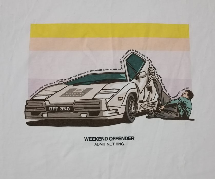 Weekend Offender Admit Nothing Shirt оригинална тениска 3XL памучна бяла фланелка