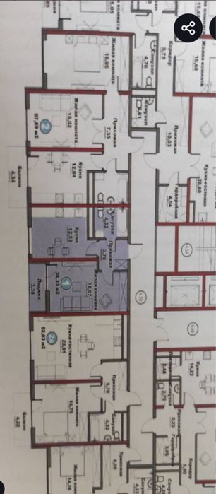 2-х комнатная студия разделка в ЖК Soy Bo'yi  Murad Building's. Кадаст