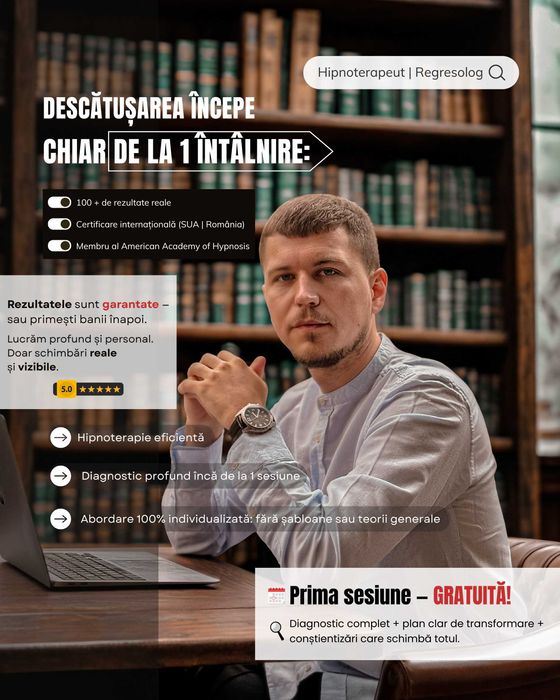 Psiholog online | Hipnoterapeut | Garanția rezultatului