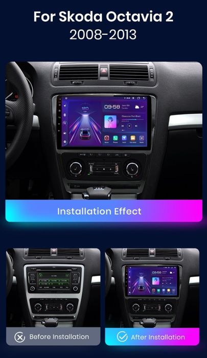Navigatie Android dedicata pt SKODA Octavia 2 (2008-2013)