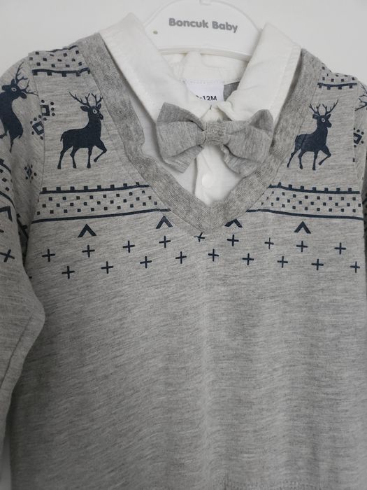 Коледен ромпър, размер 9-12 месеца