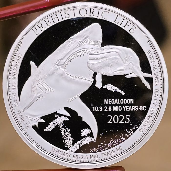 Congo Prehistoric Life Wildlife monede lingou argint 999