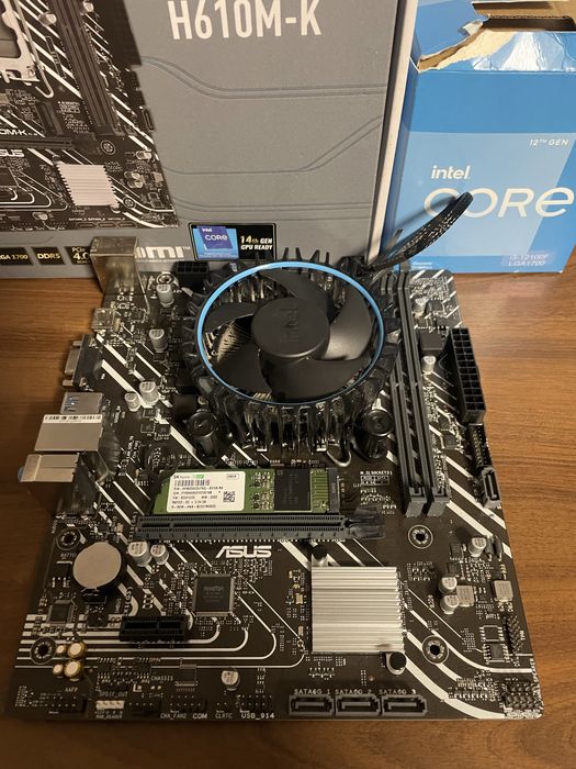 Kit Intel i3-12100F + ASUS H610M-K DDR5 (faraSSD M.2)  Accept test.