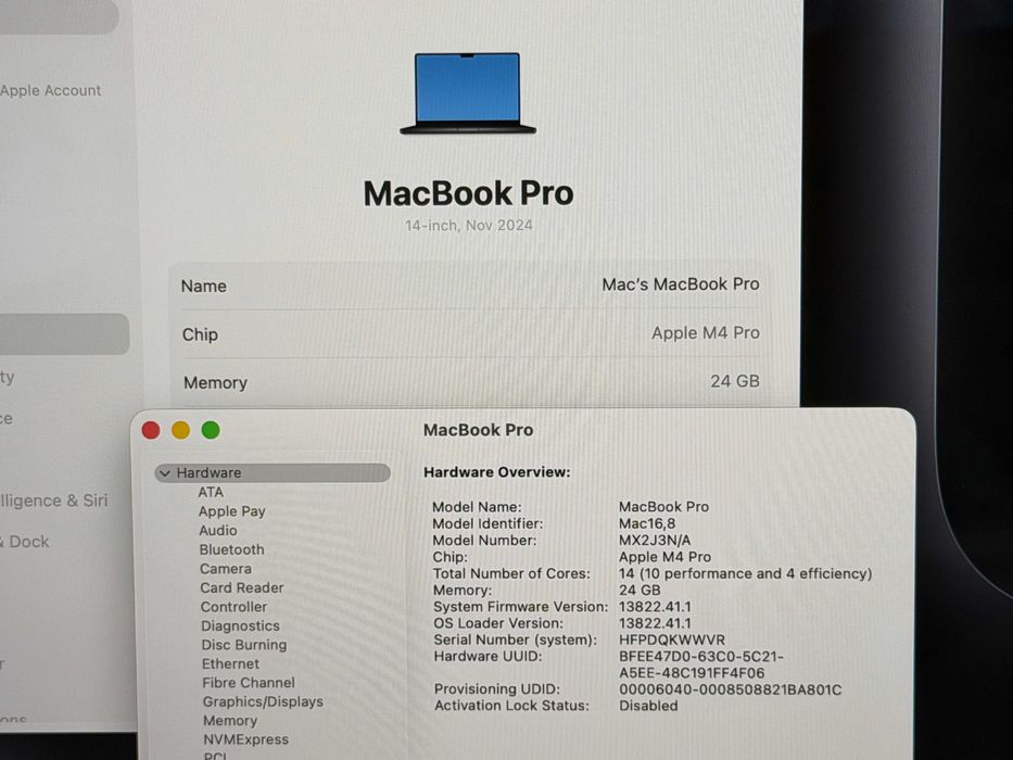 MacBook Pro 14`M4 Pro/14 CPU/20 GPU/24GB RAM/1000GB SSD/Гаранция/Батерия 100%/Space Black — миниатюра 5