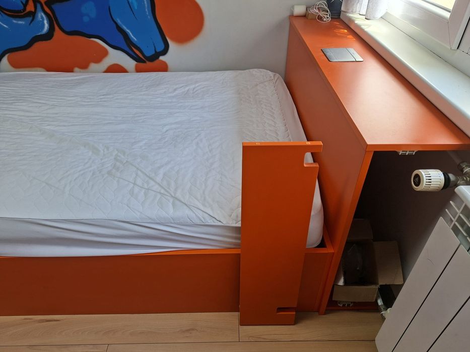 Оранжево легло/спалня + бюро 115×210см