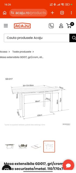 Vând masă extensibilă