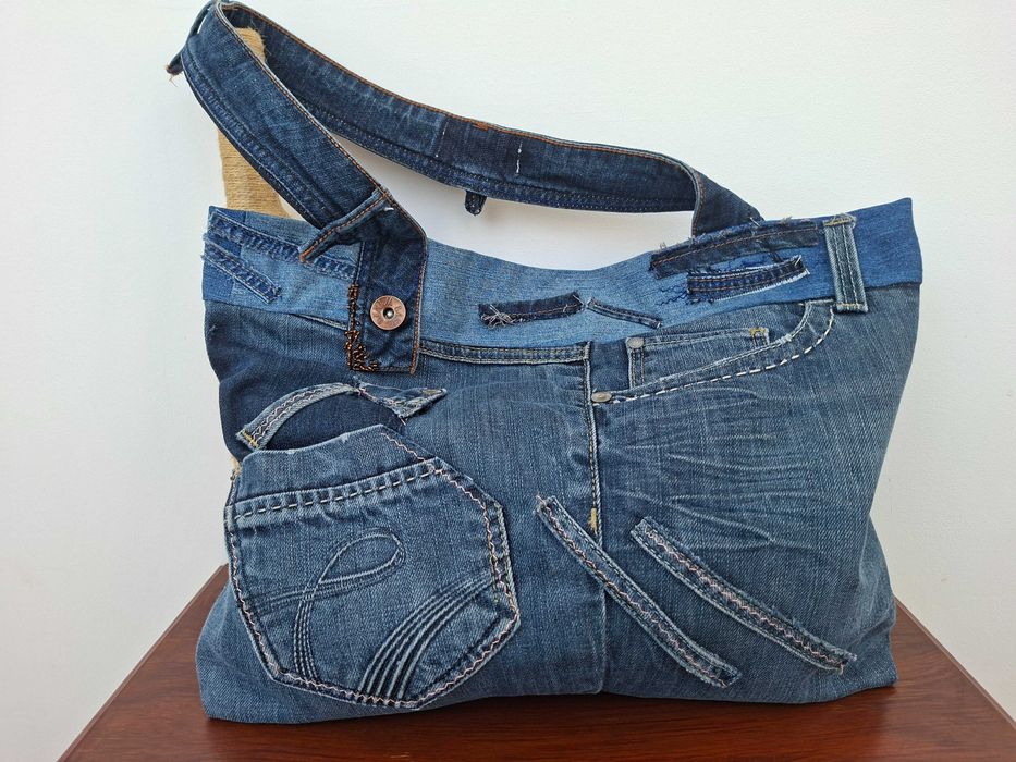 Дънкова чанта, рециклирана, еко