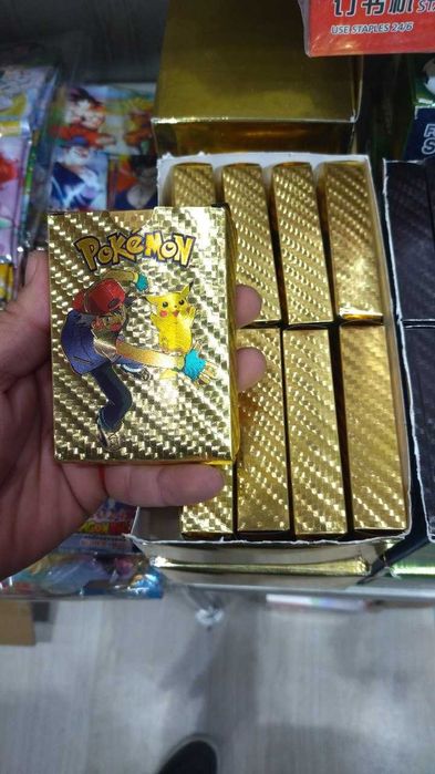Pokemon 55 штук металлическая золотая карта покемонов Чаризард Vmax Gx