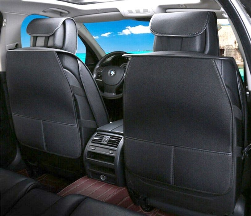 Луксозна авто тапицерия калъфи за предни седалки текстил черна