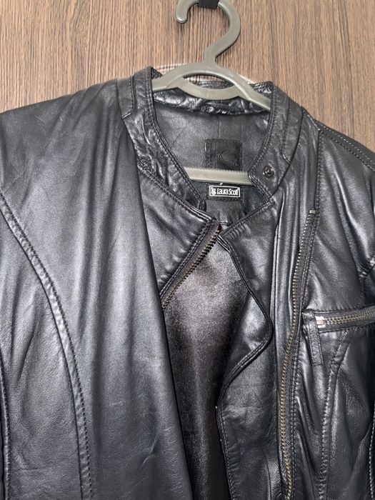 Куртка кожаная черная