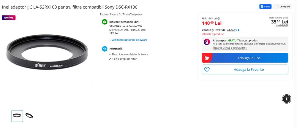 Cameră aparat foto Sony zv-1