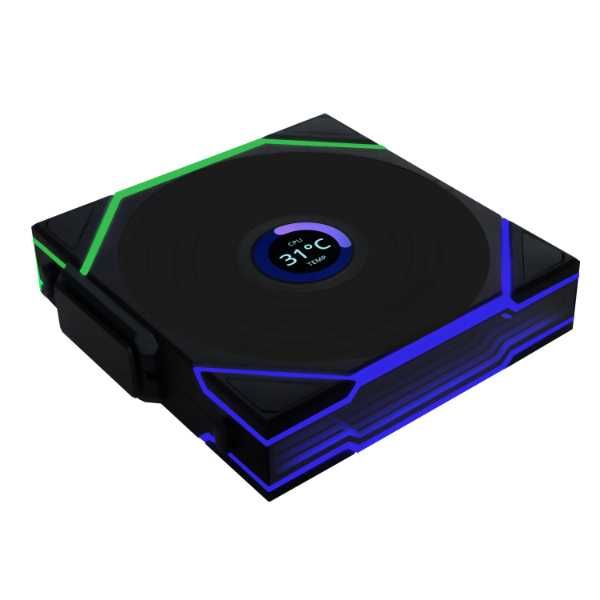 LIAN LI UNI FAN TL Wireless LCD Reverse Blades. LCD Кулер от Lian Li.