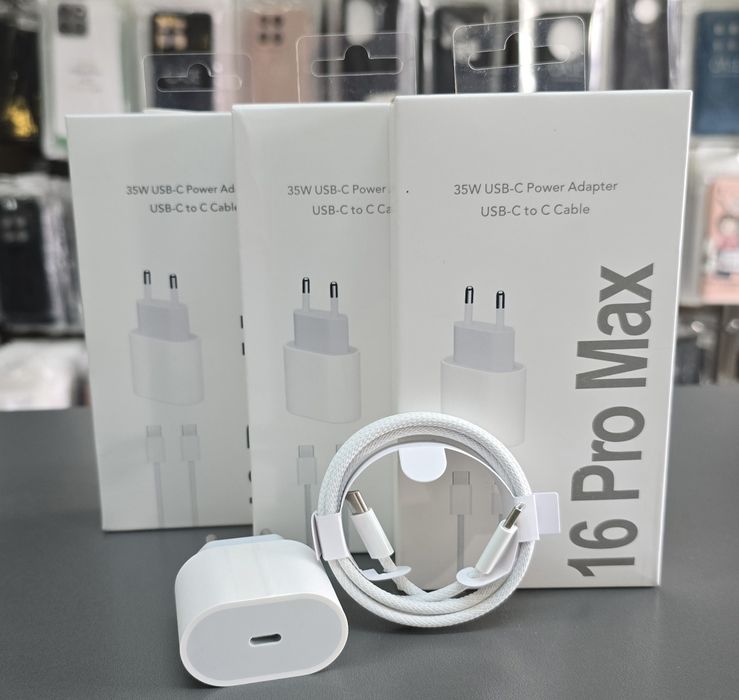 Зарядно 35W адаптер и кабел за iPhone 16 Pro Max бързо зареждане